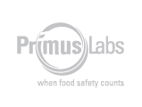 PrimusLabs when food safety counts logo, grey
