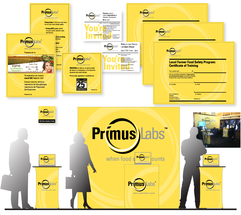 PrimusLabs Promotional Materials Certificates Trade Show Presentation, yellow