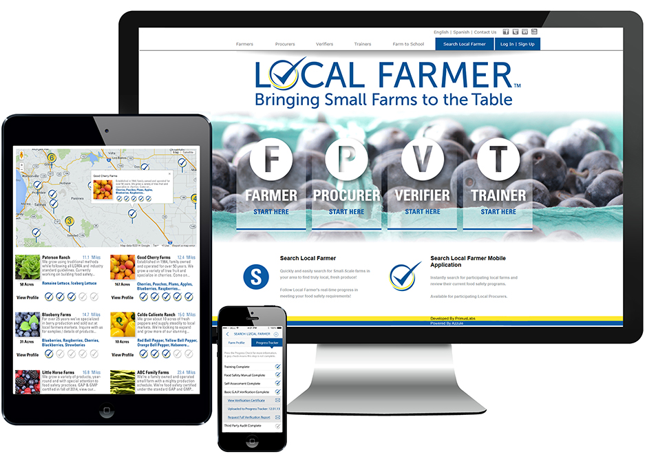 PrimusLabs Local Farmer Program Web Apps, tablet, mobile and computer