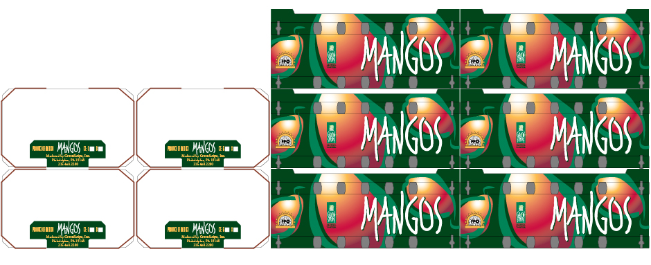 Stacked Mango Boxes, GreenStripe with Rich Colors